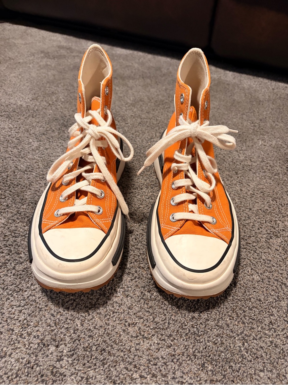 Converse Orange High-Top Platform Sneakers